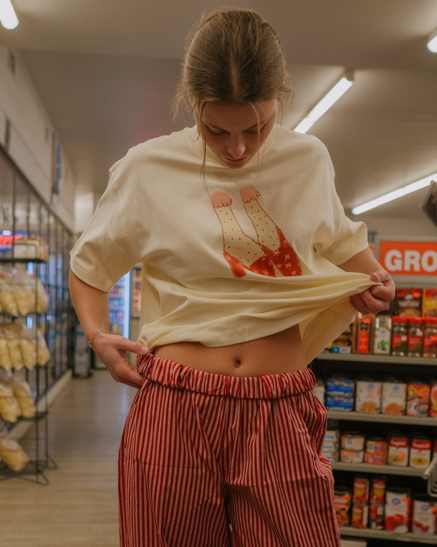 womans lottie stripe pants - Pigeon said please