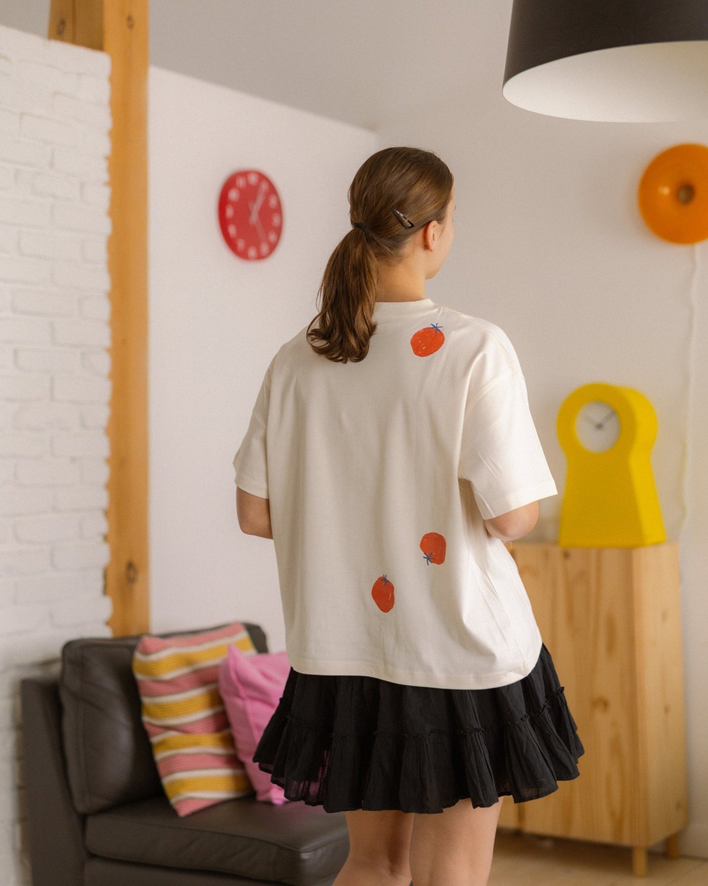 womans tomatoes tee - Pigeon said please