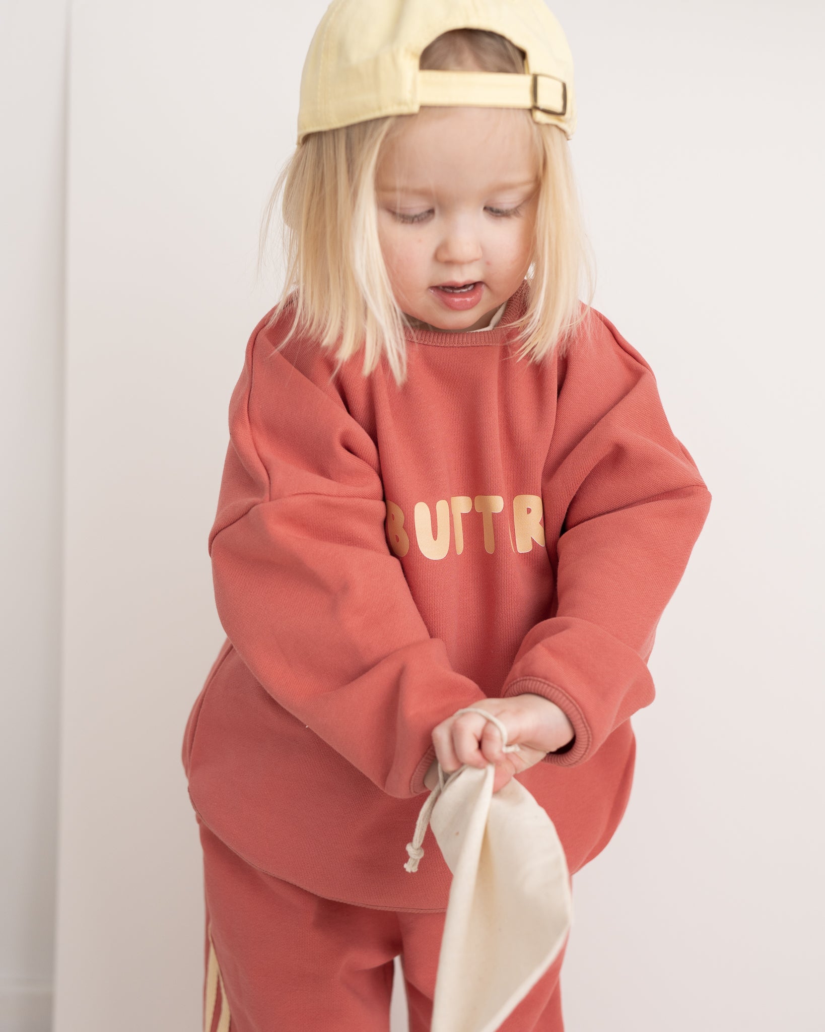butter drawstring bag small - Pigeon said please