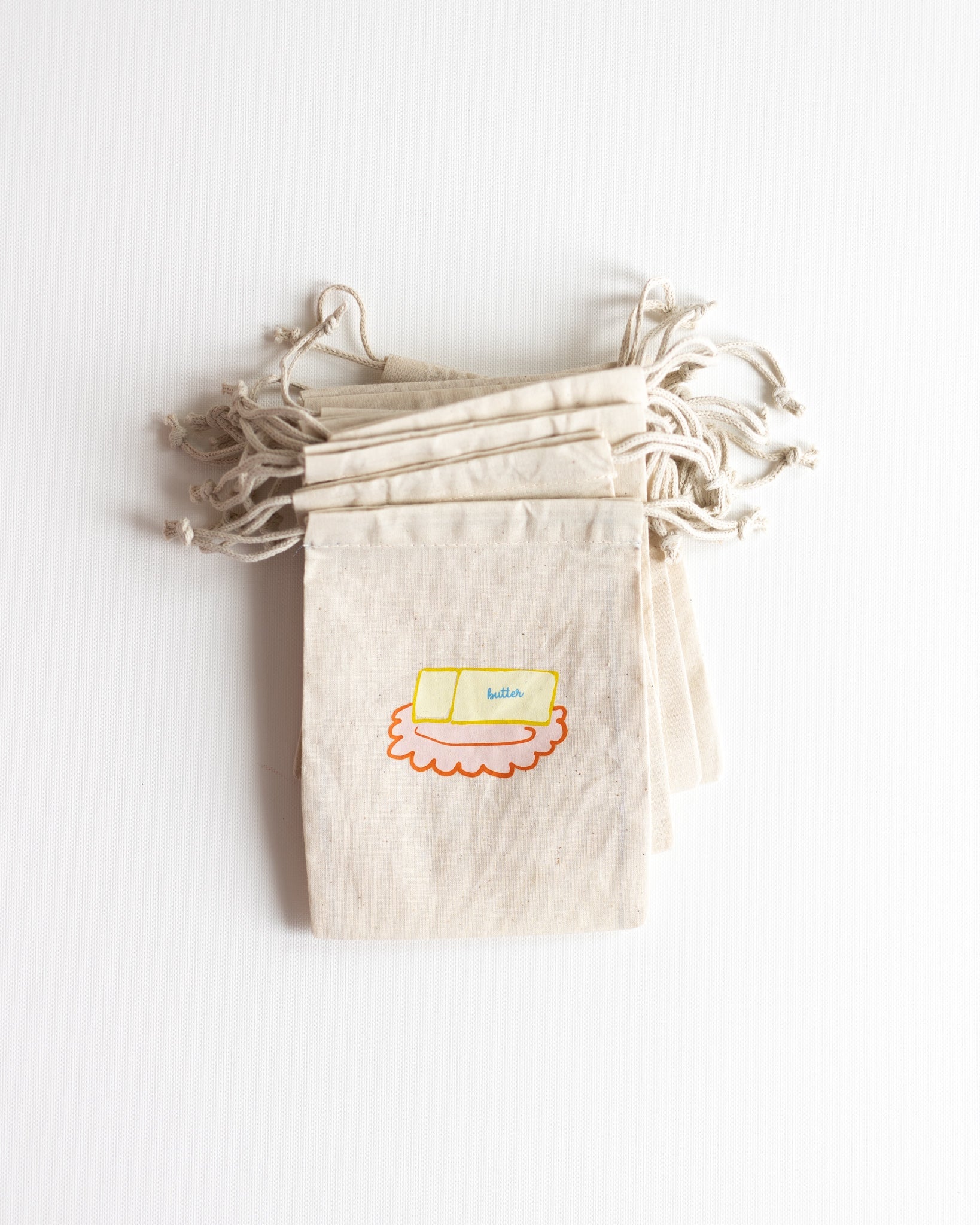 butter drawstring bag small - Pigeon said please