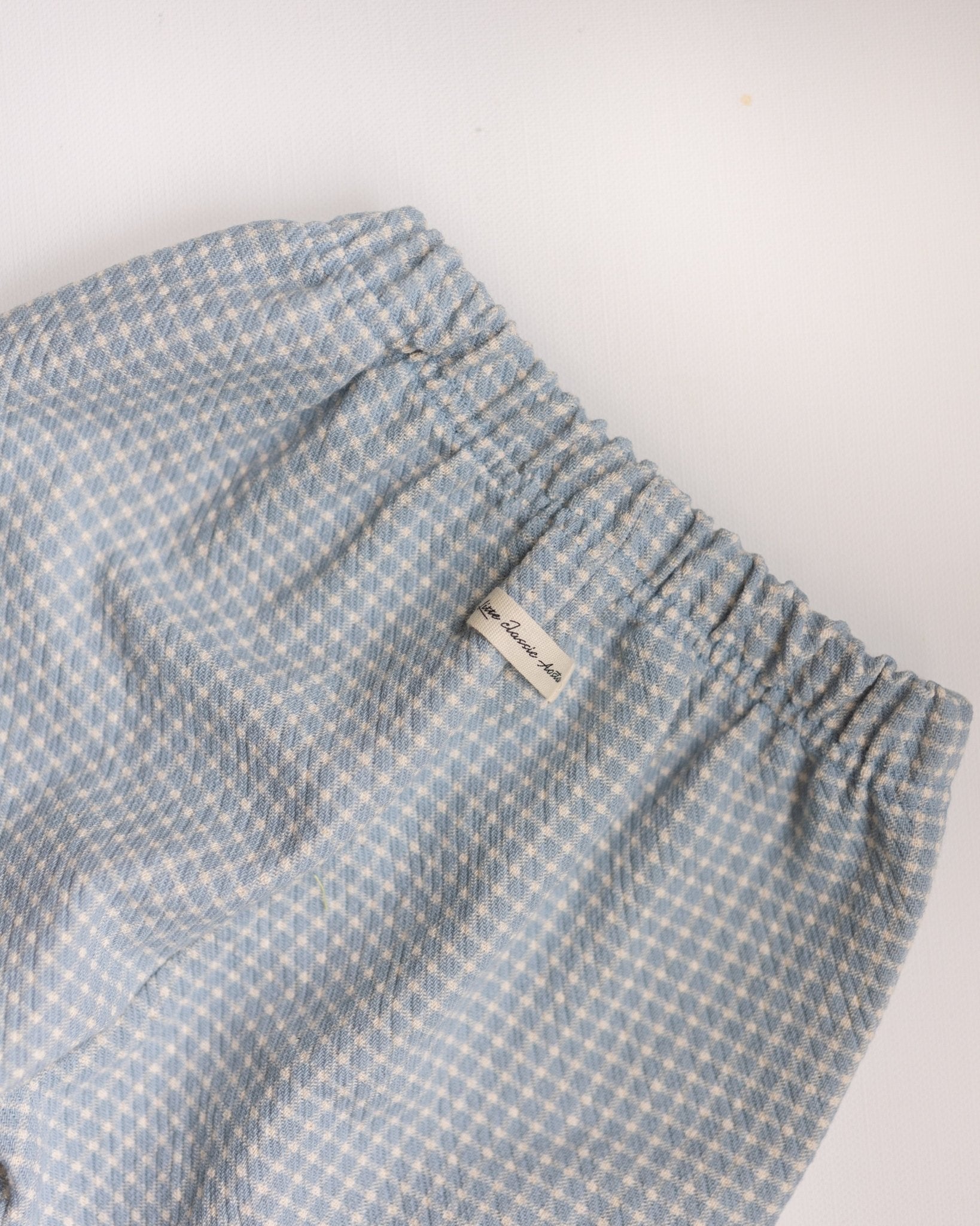 gram's table cloth pants - Pigeon said please