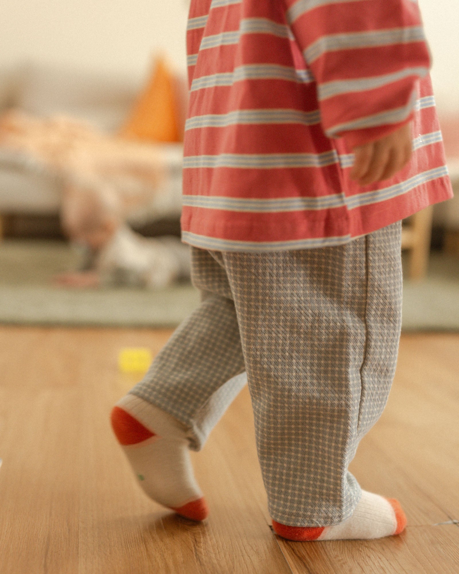 gram's table cloth pants - Pigeon said please