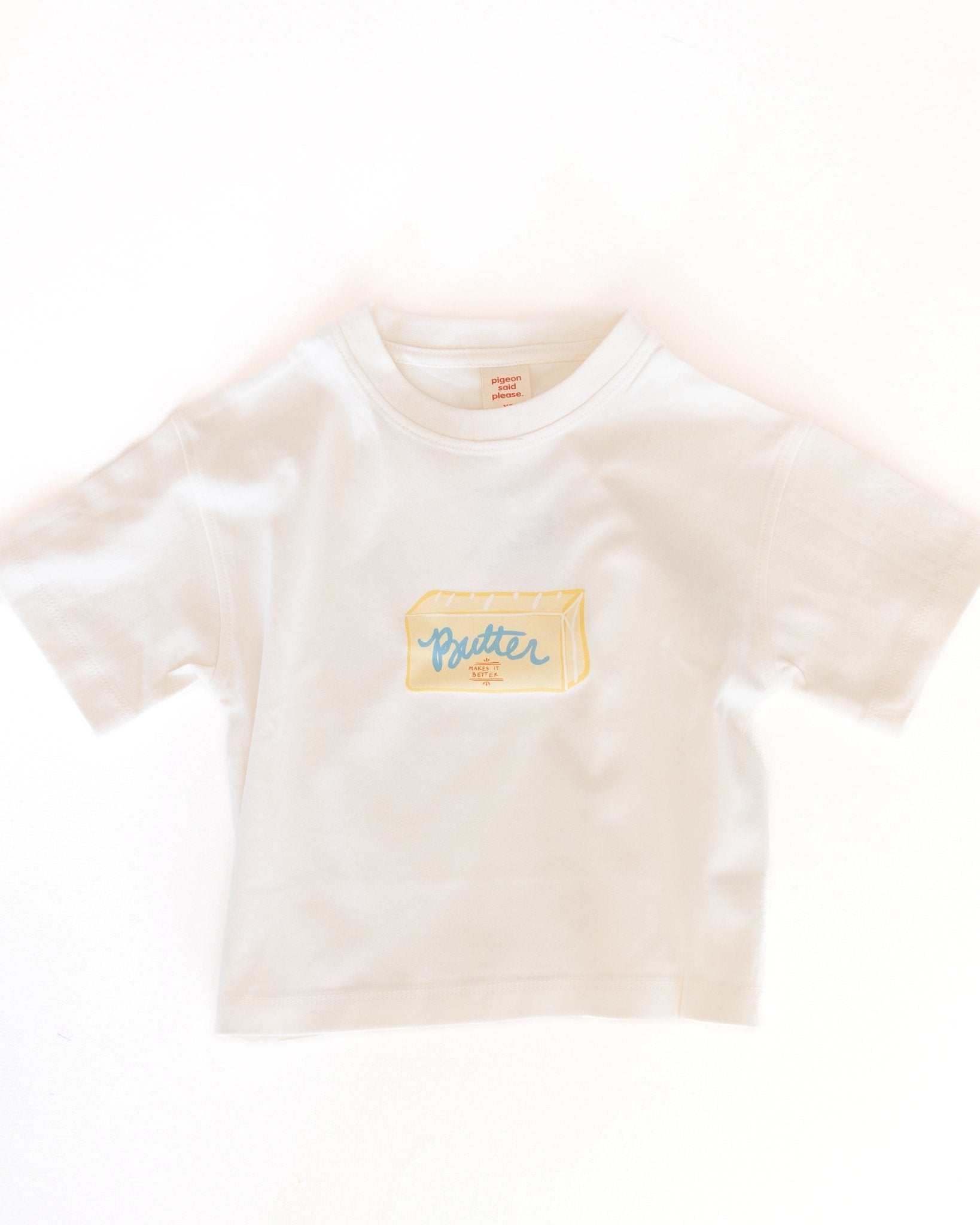 kids butter stick tee - Pigeon said please