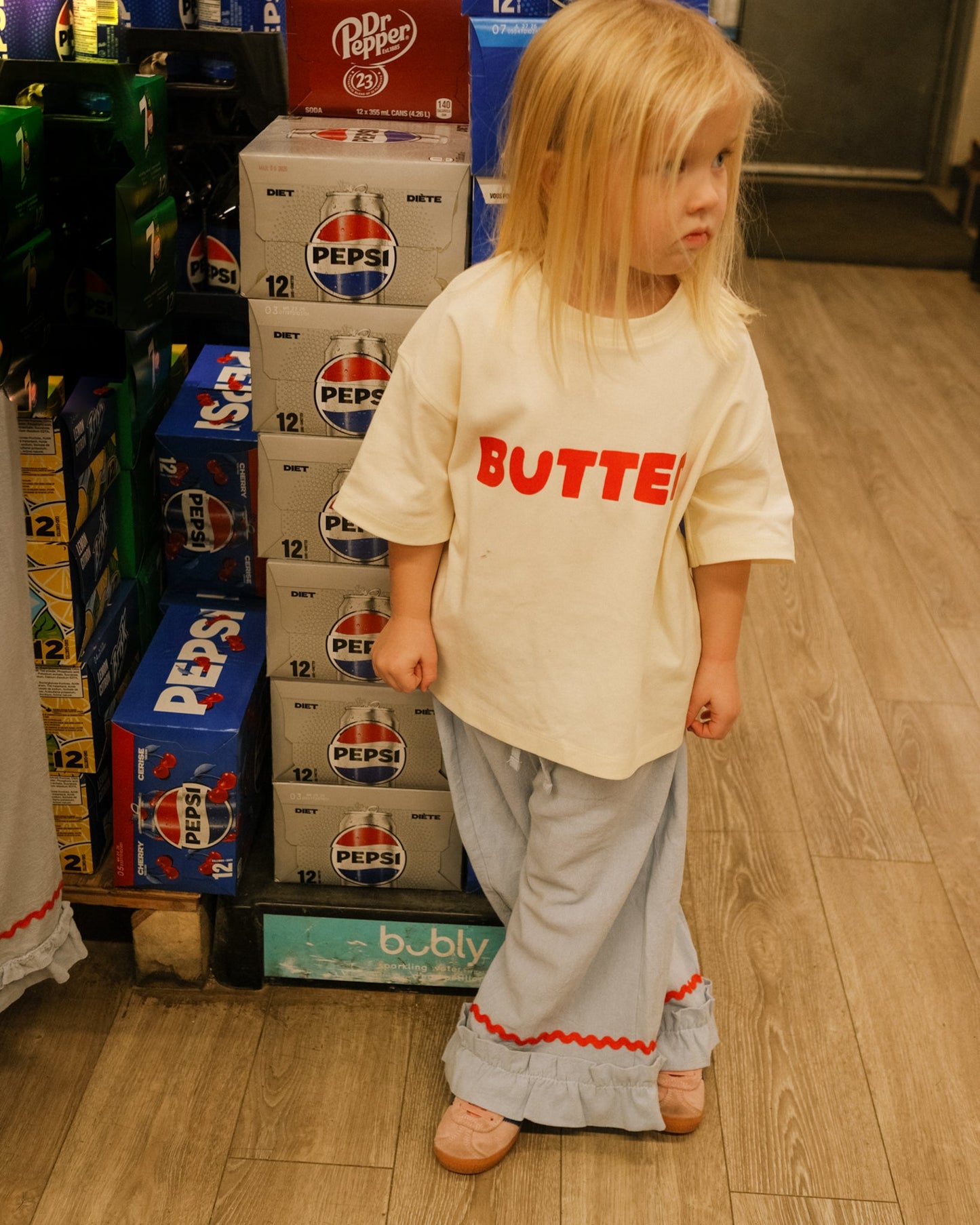 kids ruffle pants - Pigeon said please