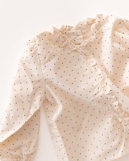 polka dot blouse - Pigeon said please