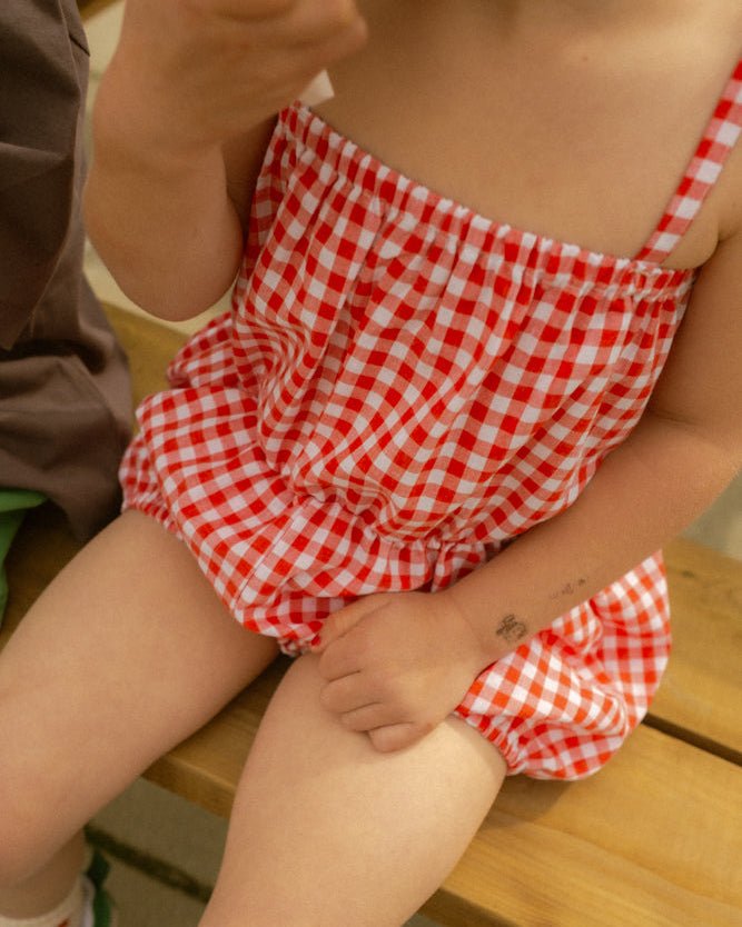 strawberry field romper - Pigeon said please