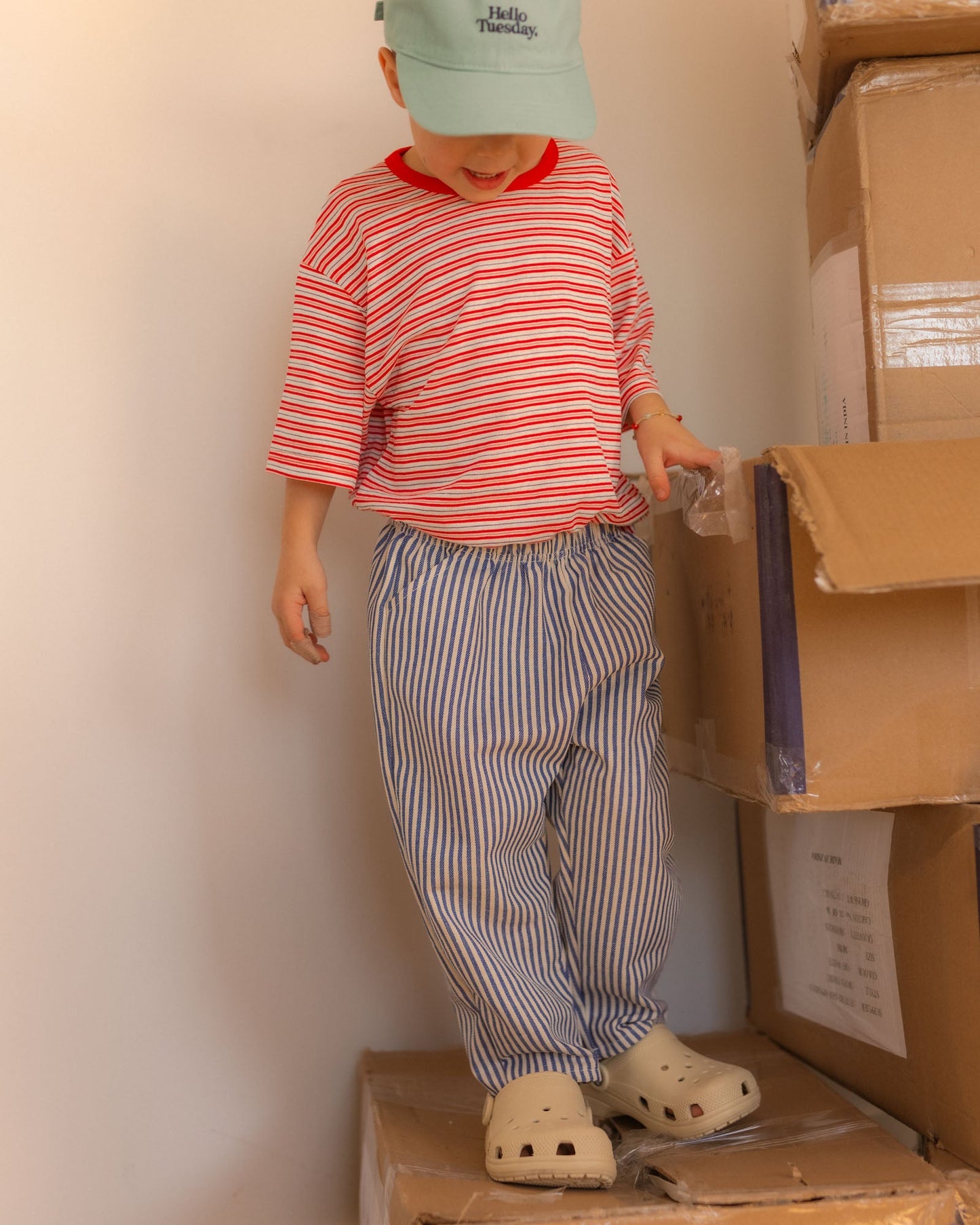 strawberry stripes tee - Pigeon said please