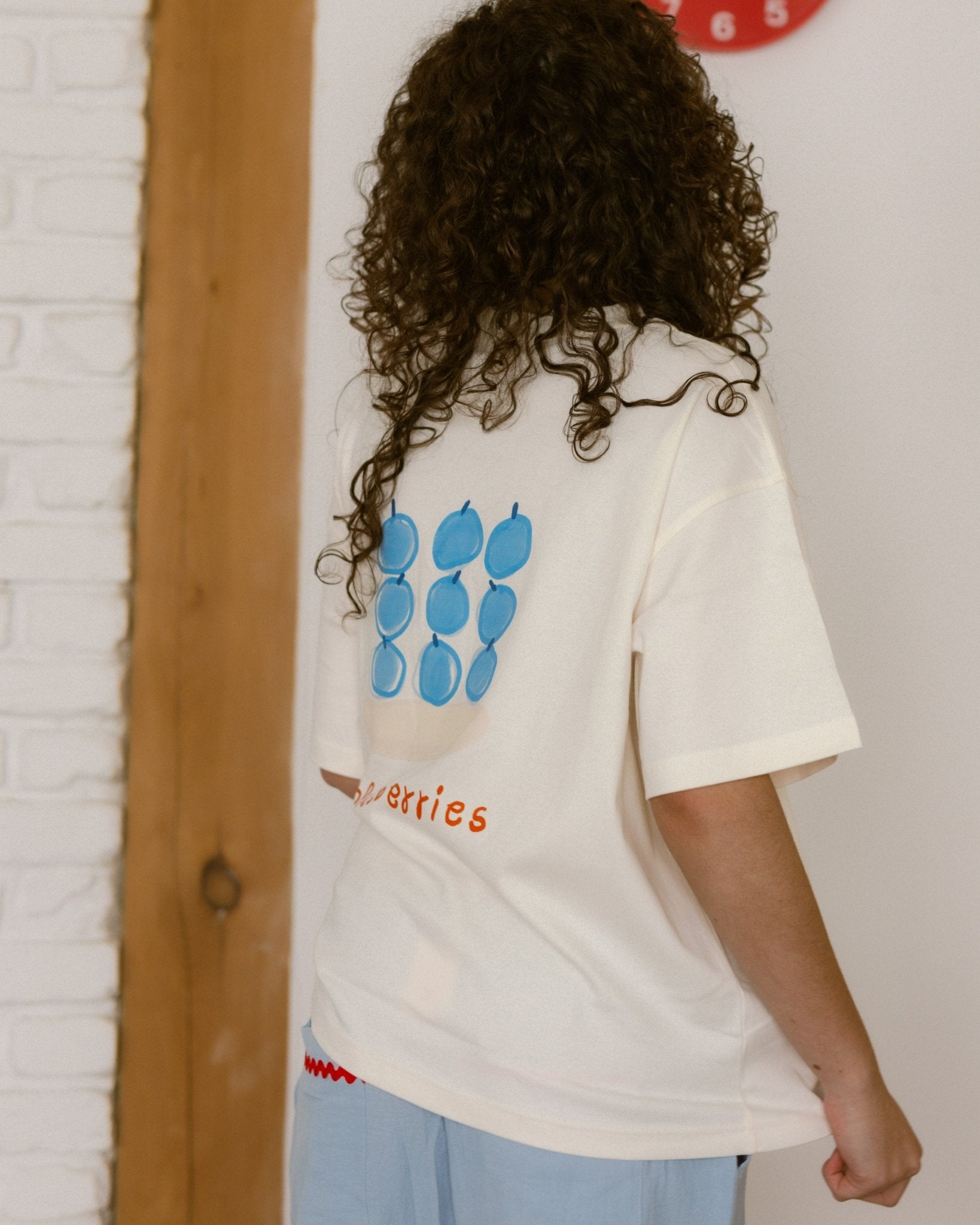 womans blueberries tee - Pigeon said please