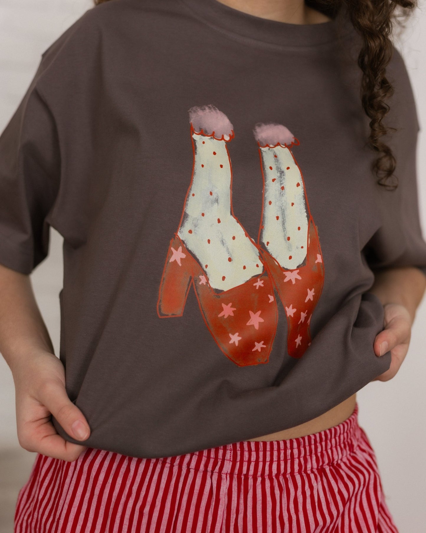 woman's starry heels tee - Pigeon said please
