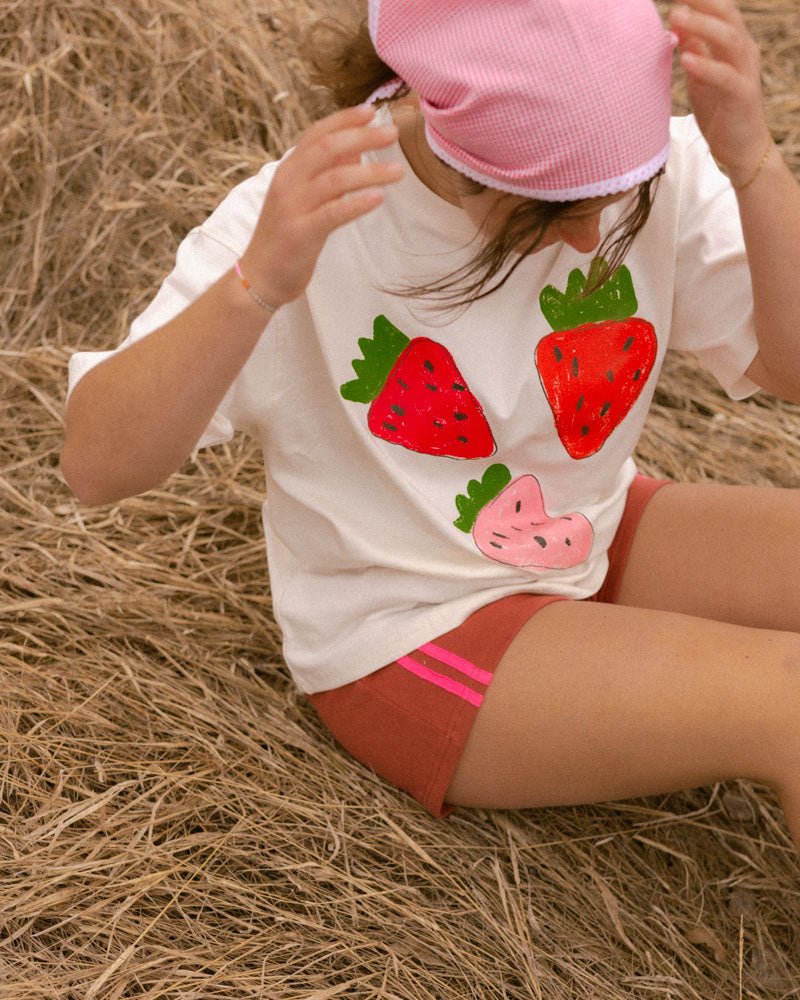 womans strawberries tee - Pigeon said please