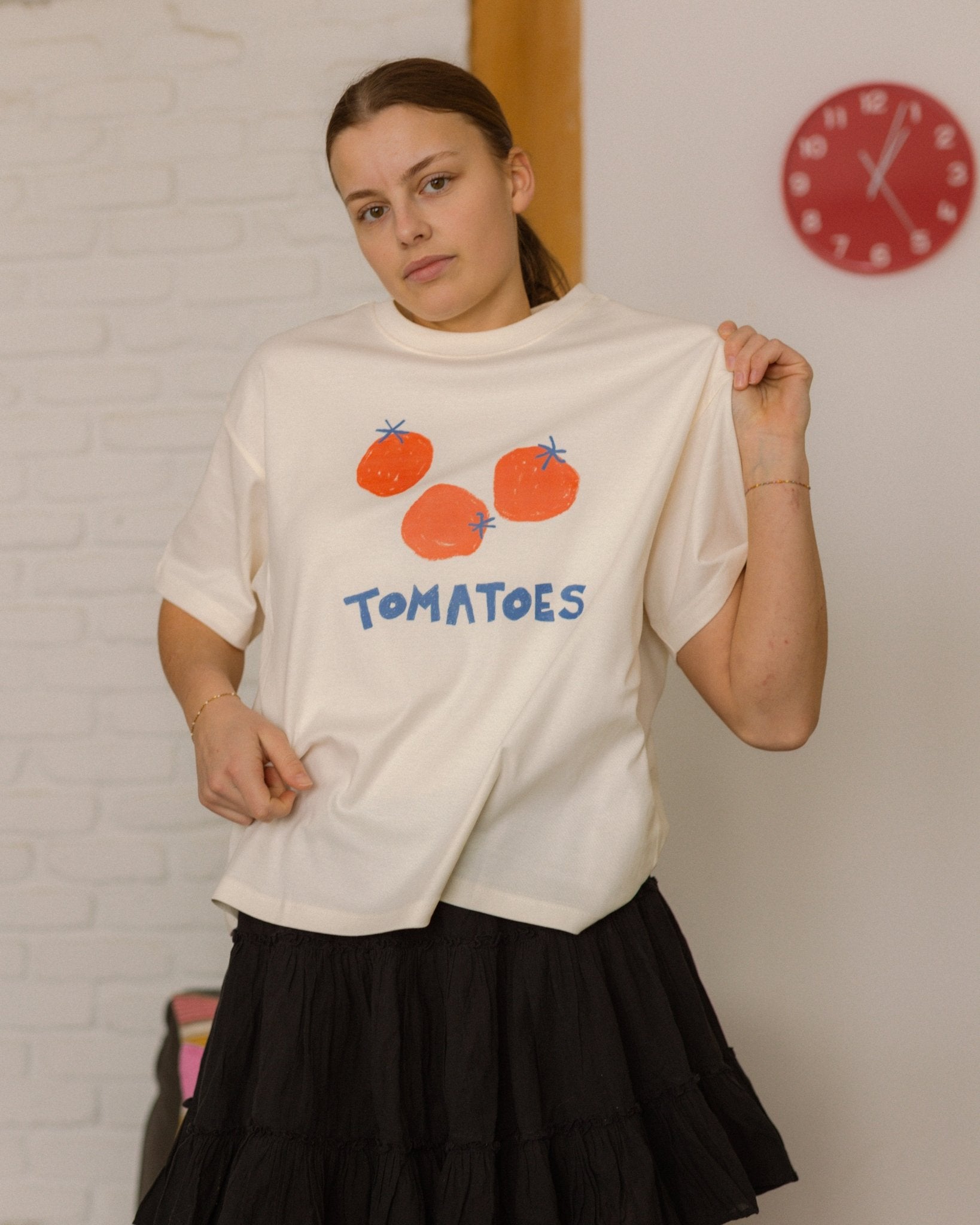womans tomatoes tee - Pigeon said please