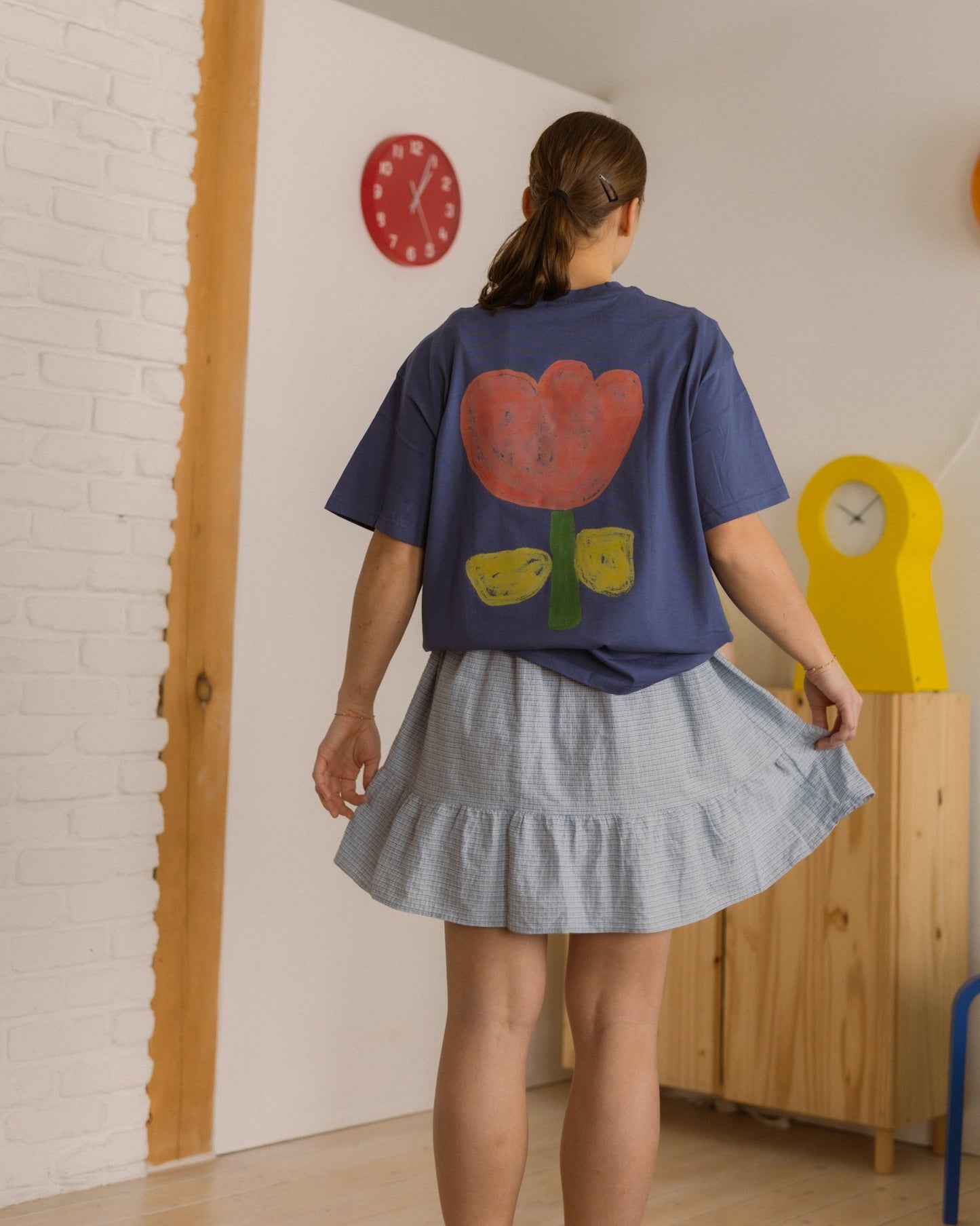 woman's tulip tee - Pigeon said please